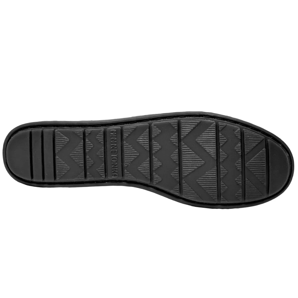 MINNETONKA Women's Leather Boat Moccasins Loafers Size 5 Black & Tan Slip Ons - Picture 3 of 7